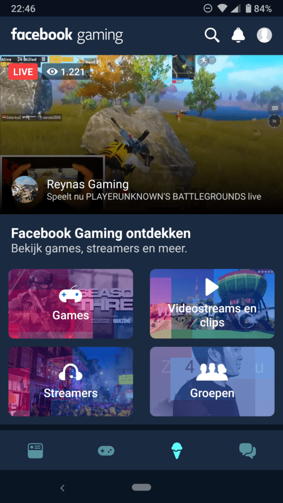 facebook gaming app