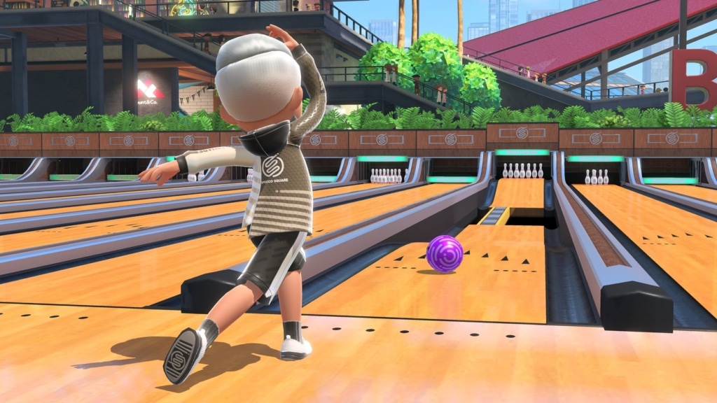 Afbeelding van bowling in Nintendo Switch Sports. 