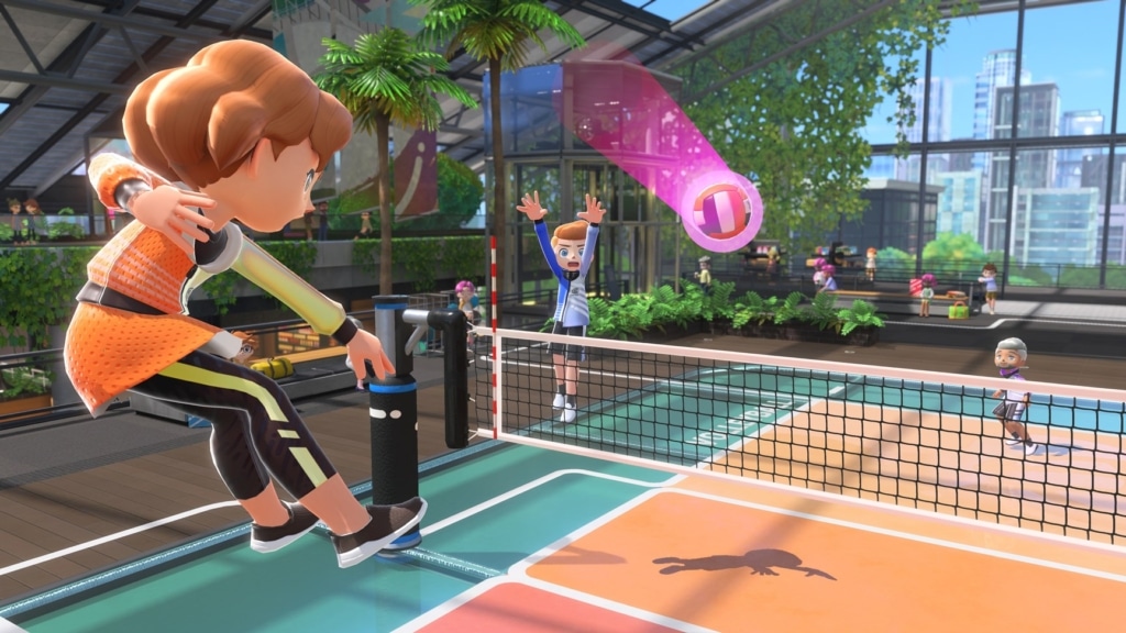 Afbeelding van de volleybal minigame in Nintendo Switch Sports. 